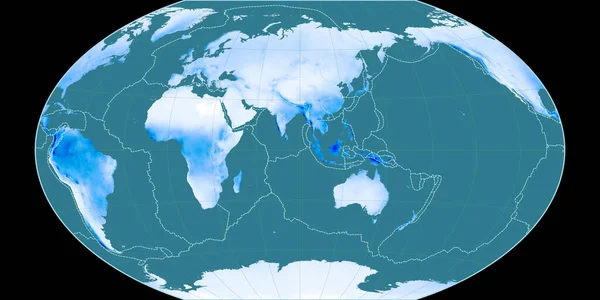 Világtérkép Winkel Tripel Projekcióban Középpontjában Keleti Hosszúság Állt Átlagos Éves — Stock Fotó