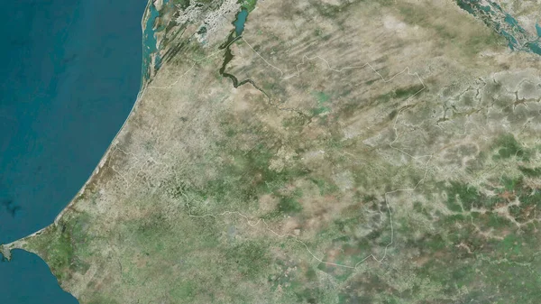 Louga Region Senegal Satellite Imagery Shape Outlined Its Country Area — Stock Photo, Image