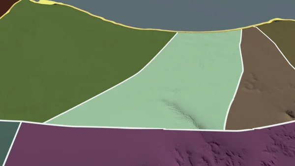 Zawiyah Okres Libye Přiblížil Zvýraznil Barevná Poďobaná Mapa Administrativního Oddělení — Stock fotografie