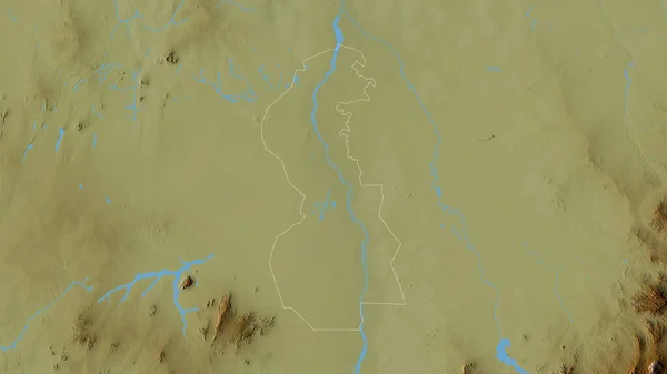 White Nile Stát Súdán Barevná Úleva Jezery Řekami Tvar Rýsoval — Stock fotografie