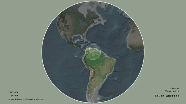 Zone Venezuela Marquée Cercle Sur Carte Grande Échelle Continent Isolé — Photo