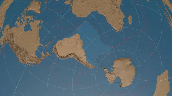 Південно Американська Тектонічна Плита Оглядає Глобальну Мапу Висоти Сірого Масштабу — стокове фото