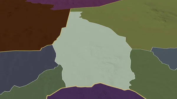 Tahoua Department Niger Zoomed Highlighted Colored Bumped Map Administrative Division — Stock Photo, Image