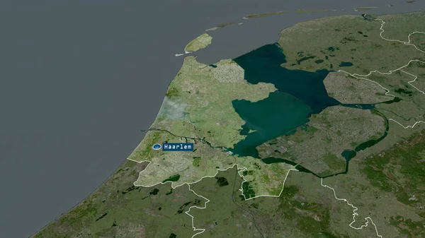 Noord Holland Provinz Der Niederlande Vergrößert Und Mit Kapital Hervorgehoben — Stockfoto