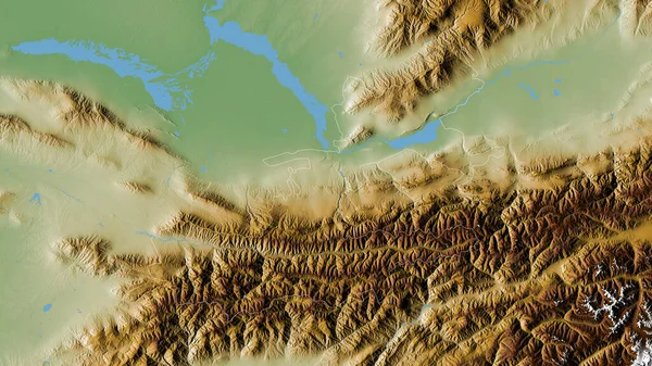 Leninabad Região Tajiquistão Dados Sombreamento Coloridos Com Lagos Rios Forma — Fotografia de Stock