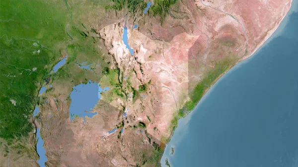 Área Kenia Satélite Mapa Proyección Estereográfica Composición Cruda Capas Trama — Foto de Stock