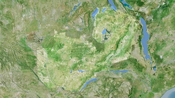 Zambijská Oblast Mapě Satelitního Stereografické Projekci Hrubé Složení Rastrových Vrstev — Stock fotografie
