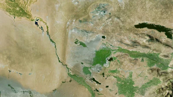 Bukhoro Region Uzbekistan Satellite Imagery Shape Outlined Its Country Area — Stock Photo, Image