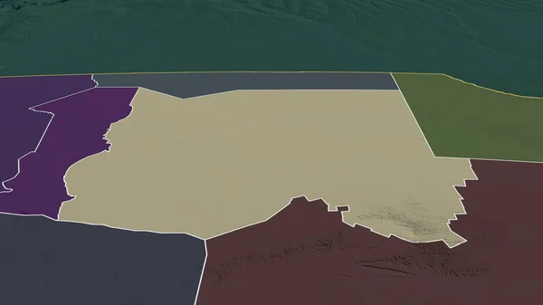 Oshikoto Regione Della Namibia Ingrandita Evidenziata Mappa Colorata Urtata Della — Foto Stock