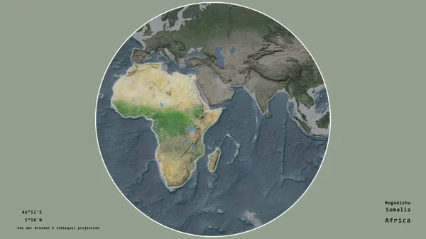 Área Somalia Centró Círculo Que Rodea Continente Sobre Fondo Desaturado —  Fotos de Stock