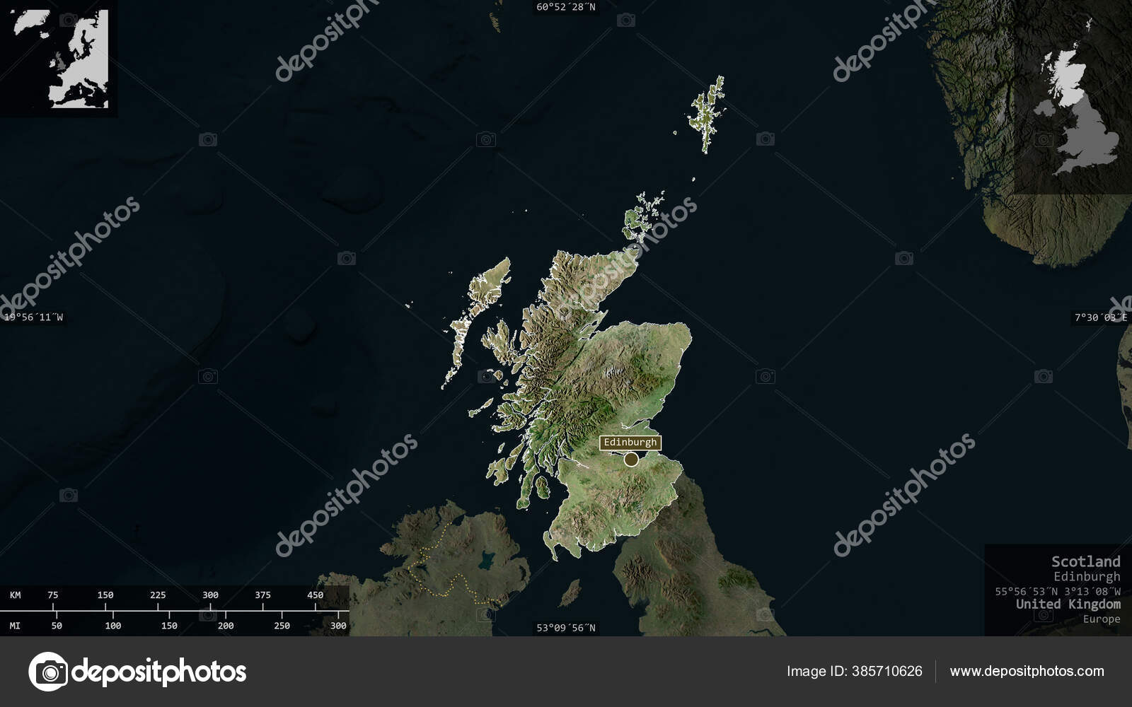 Scotland Region United Kingdom Satellite Imagery Shape Presented Its Country Stock Photo By C Yarr65