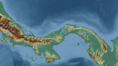 Panama. Ülkenin yakın perspektifi, özet yok. topografik yardım haritası