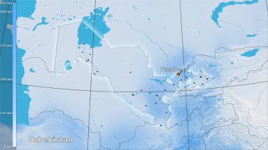 Efsanevi stereografik projeksiyonda Özbekistan bölgesinin en soğuk çeyreğinin yağışı - ana bileşim