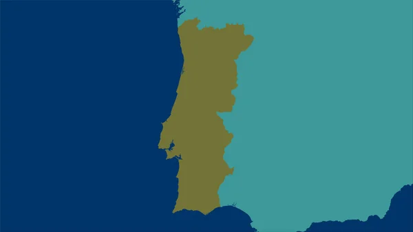 行政区划地图上的葡萄牙区域立体投影 栅格层的原始成分 — 图库照片