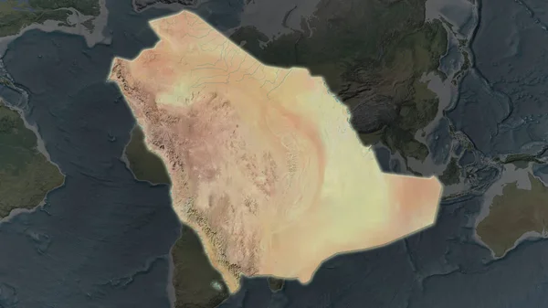 Район Саудівської Аравії Розширився Засвітився Темному Тлі Свого Оточення Топографічна — стокове фото