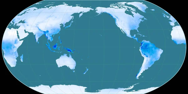 Robinson Vetítés Világtérképe Nyugati Hosszúság 170 Összpontosult Átlagos Éves Csapadéktérkép — Stock Fotó