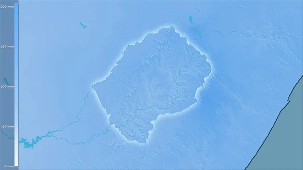 Precipitación Del Mes Más Húmedo Dentro Del Área Lesotho Proyección —  Fotos de Stock