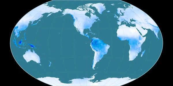 Παγκόσμιος Χάρτης Στην Προβολή Του Γουίνκελ Τρίπελ Επικεντρωμένος Στο Δυτικό — Φωτογραφία Αρχείου