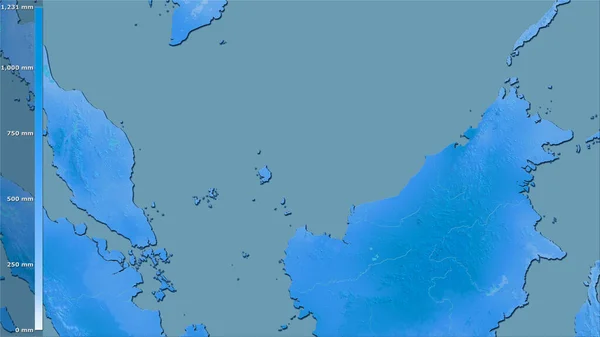 Precipitación Del Cuarto Más Cálido Dentro Del Área Malasia Proyección — Foto de Stock