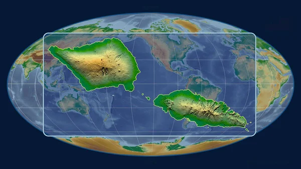 Vista Ampliada Del Esquema Samoa Con Líneas Perspectiva Contra Mapa — Foto de Stock