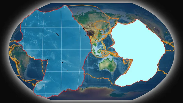 Csendes Óceáni Tektonikus Lemez Extrudálva Bemutatva Kavrayskiy Kivetítés Globális Színes — Stock Fotó