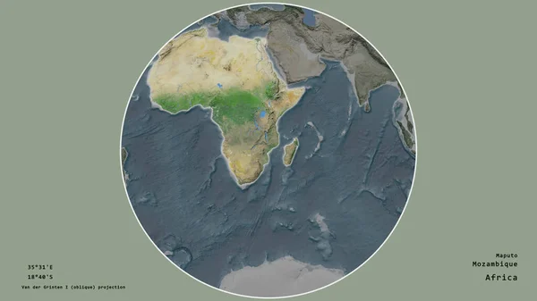 Région Mozambique Était Centrée Dans Cercle Entourant Son Continent Sur — Photo