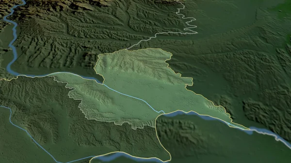 Pomurska Statistische Regio Slovenië Gezoomd Gemarkeerd Belangrijkste Fysieke Landschapskenmerken Weergave — Stockfoto