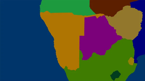 Area Della Namibia Sulla Mappa Delle Divisioni Amministrative Nella Proiezione — Foto Stock