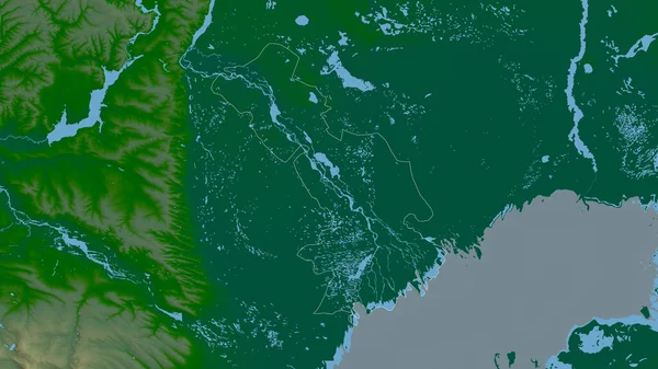 Αστραχάν Περιοχή Της Ρωσίας Χρωματιστά Δεδομένα Σκίασης Λίμνες Και Ποτάμια — Φωτογραφία Αρχείου