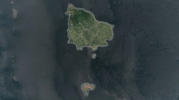 Norfolk Island Area Enlarged Glowed Darkened Background Its Surroundings Satellite — Stock Photo, Image