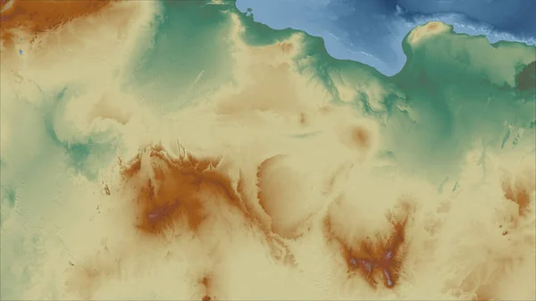 Líbia Perspectiva Close País Sem Esboço Mapa Topográfico Relevo — Fotografia de Stock