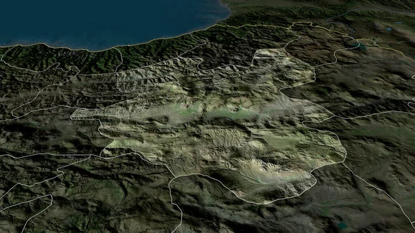 Erzurum Province Turkey Zoomed Highlighted Satellite Imagery Rendering — Stock Photo, Image