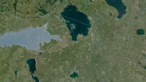 Leningrad Region Russia Satellite Imagery Shape Outlined Its Country Area — Stock Photo, Image