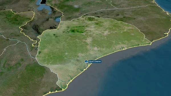 Замбезия Провинция Мозамбика Увеличенная Выделенная Капиталом Спутниковые Снимки Рендеринг — стоковое фото