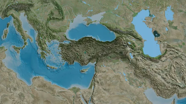 Turecko Přiblížilo Sousedí Satelitní Snímky Vykreslování — Stock fotografie