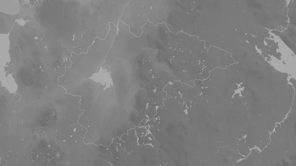 Novgorod Región Rusia Mapa Escala Grises Con Lagos Ríos Forma — Foto de Stock