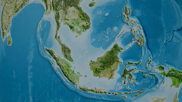 Malajzia Nagyított Környék Műholdas Képek Renderelés — Stock Fotó