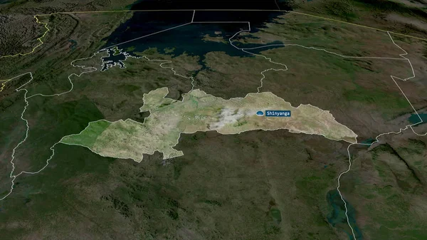 Shinyanga Region Tanzanii Powiększył Się Podświetlił Kapitałem Zdjęcia Satelitarne Renderowanie — Zdjęcie stockowe