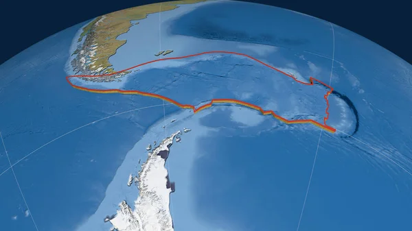 Scotian Tektonische Platte Extrudiert Auf Dem Globus Satellitenbilder Rendering — Stockfoto