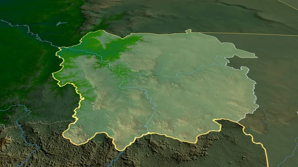 Kayes Região Mali Ampliada Destacada Principais Características Paisagem Física Renderização — Fotografia de Stock