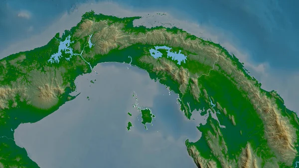 Панама Провинция Панама Цветные Шейдерные Данные Озерами Реками Форма Очерченная — стоковое фото