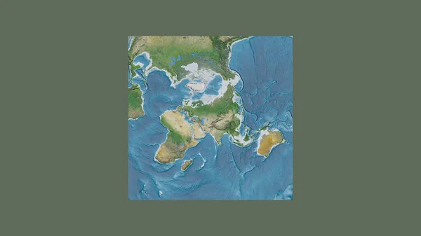 Квадратный Каркас Крупномасштабной Карты Мира Косой Проекции Ван Дер Гринтена — стоковое фото
