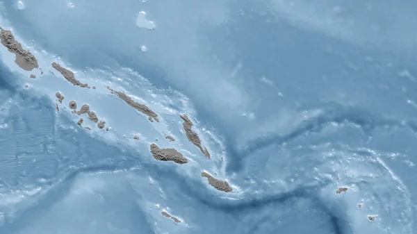 Ilhas Salomão Perspectiva Close País Sem Esboço Mapa Elevação Escala — Fotografia de Stock