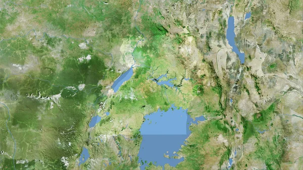 Uganda Gebiet Auf Der Satelliten Karte Der Stereographischen Projektion Rohzusammensetzung — Stockfoto