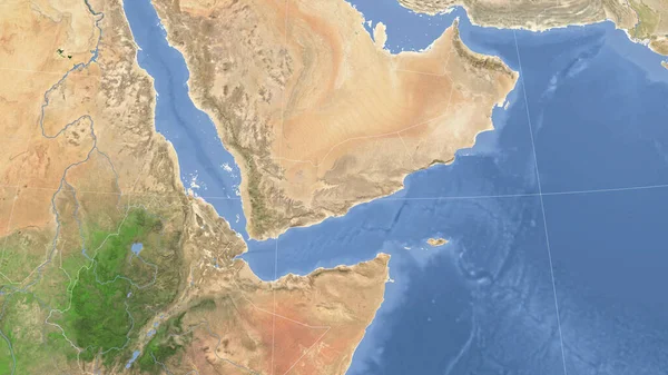 Yemen Vecindario Perspectiva Oblicua Distante Sin Contorno Imágenes Satélite —  Fotos de Stock