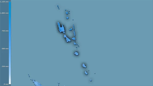 Niederschlag Des Kältesten Viertels Raum Vanuatu Der Stereographischen Projektion Mit — Stockfoto