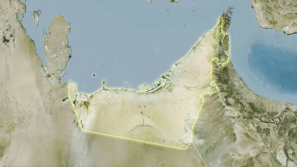 Zona Los Emiratos Árabes Unidos Mapa Por Satélite Proyección Estereográfica — Foto de Stock