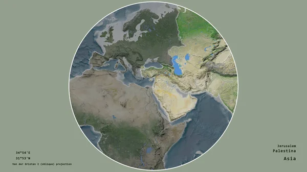 Région Palestine Était Centrée Dans Cercle Entourant Son Continent Sur — Photo