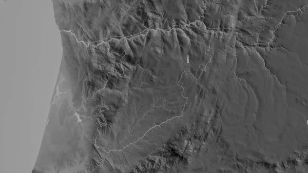 Viseu Okres Portugalsko Šedá Mapa Jezery Řekami Tvar Rýsoval Jeho — Stock fotografie