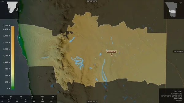 Hardap Oblast Namibie Barevná Data Jezery Řekami Tvar Prezentovaný Venkově — Stock fotografie